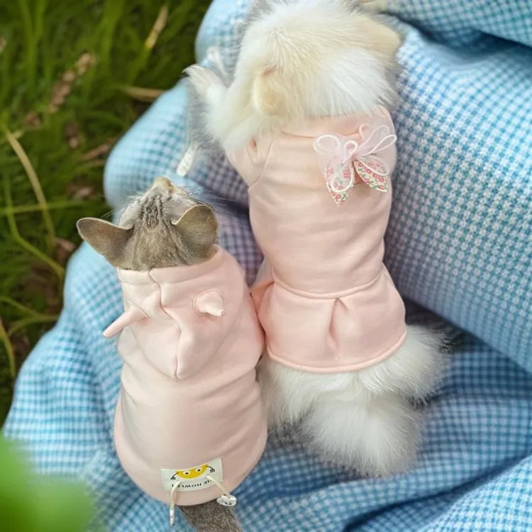 立体小牛角宠物衣服连帽卫衣小狗秋冬款保暖卫衣猫咪衣服