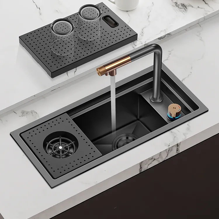 尼洛施隐形洗杯器不锈钢小号单槽中岛吧台阳台茶水间西厨房车水槽