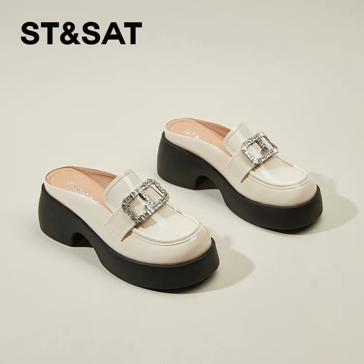 星期六包头半拖鞋女外穿夏季新款懒人高级感凉拖鞋厚底增高女鞋子