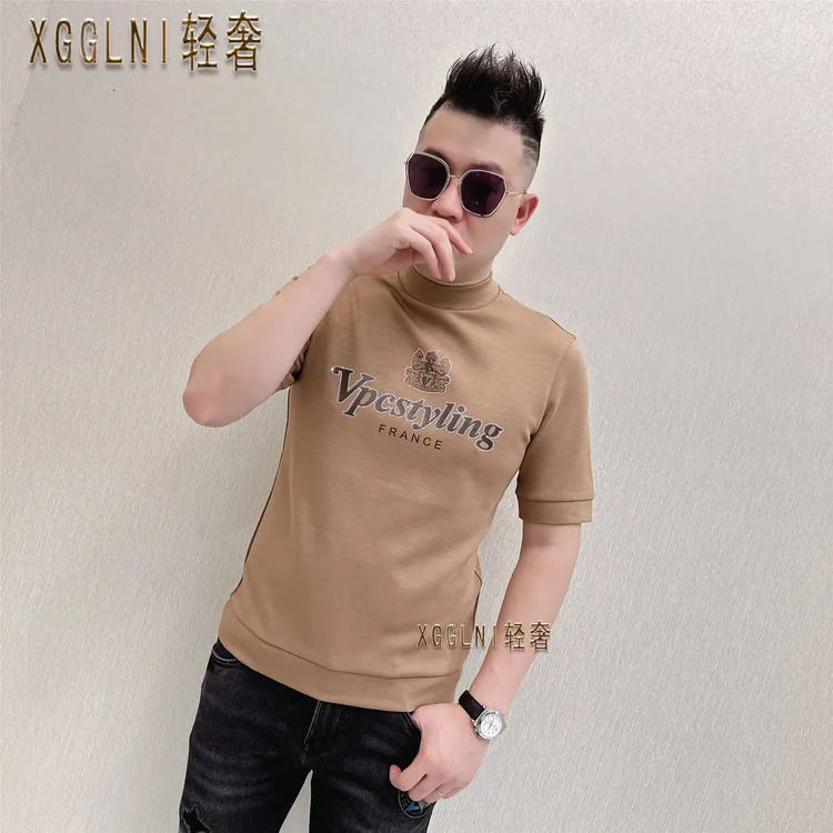 秋冬款VPCpcstyling烫钻男士品质高端轻奢洋气上档次潮牌短袖t恤