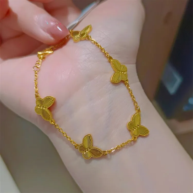 铜合金手链 镭射蝴蝶手链女新款新中式轻奢ins小众高级感精致手饰