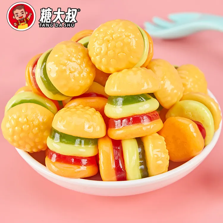 糖大叔汉堡糖橡皮糖果汁软糖儿童糖怀旧年货糖果休闲零食品