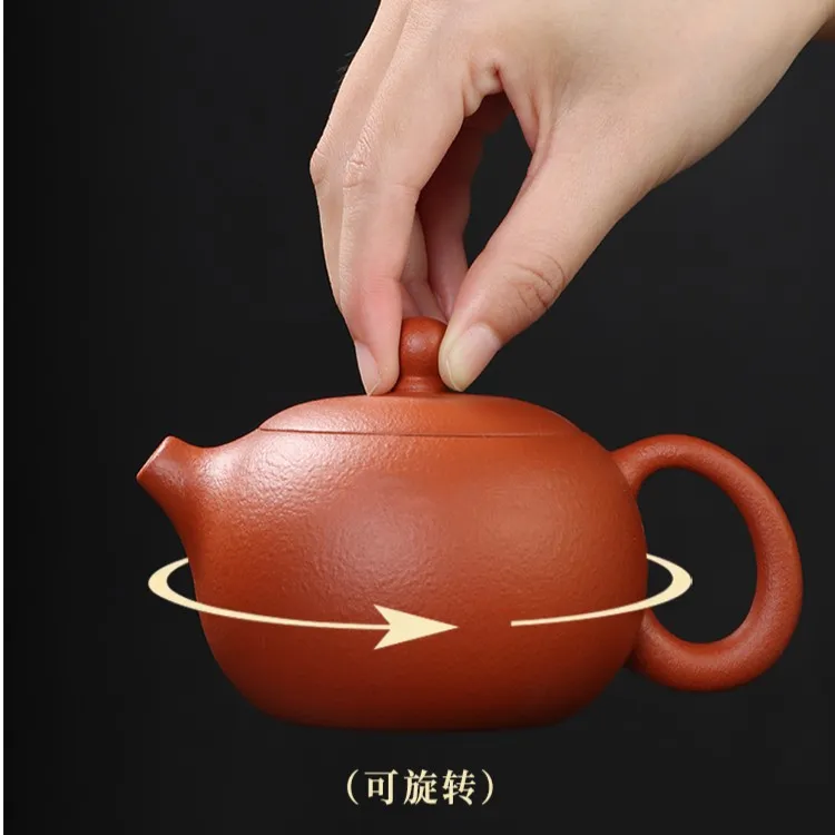 紫砂壶可提可旋转可凤鸣手工壶，纯手工梨形清水泥文旦壶云溪容量