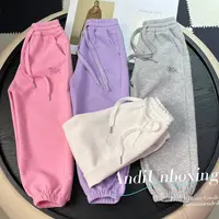 〖ANDI〗订制秋款中大童纯色刺绣卫裤百搭束脚裤2540