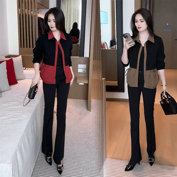 秋季新款衬衫外套穿搭洋气时尚气质休闲减龄开衫小个子短外套女