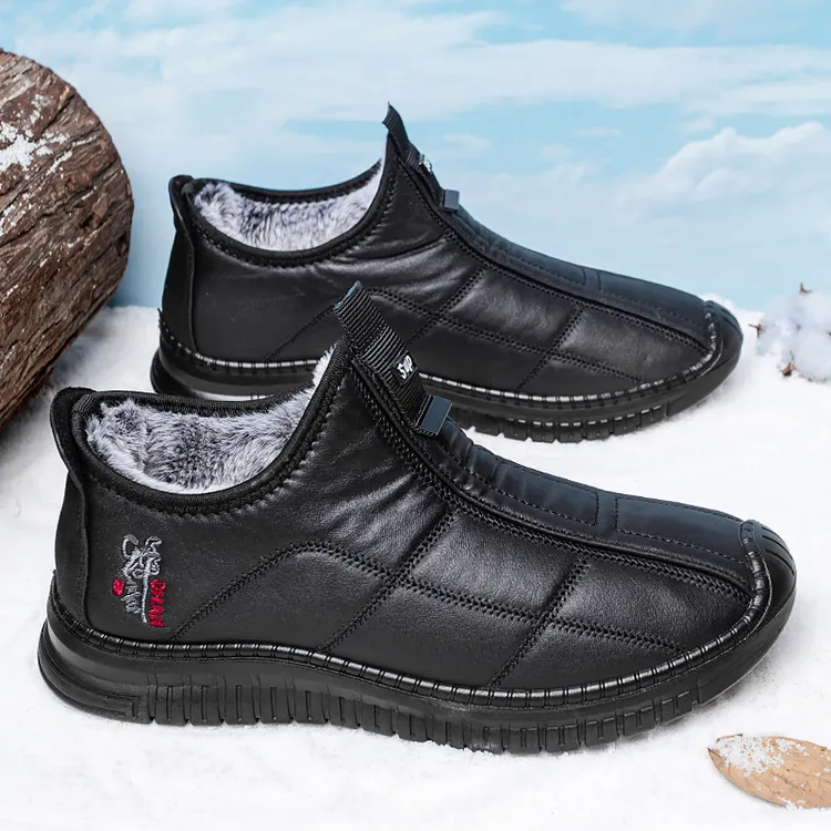 冬季老北京棉鞋时尚休闲软底中老年爸爸雪地靴休闲男鞋棉鞋老人