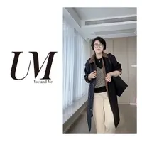 【U.M】安道尔猎装翻领气质长款风衣K
