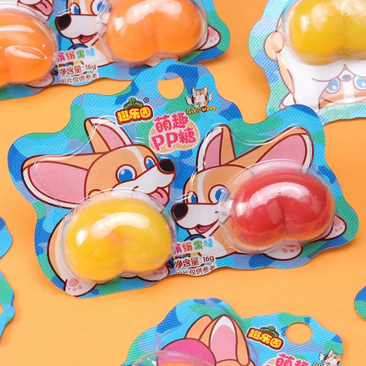 飞狗MOCO正版屁屁糖PP糖果柯基水果味软糖儿童零食糖果儿童果冻