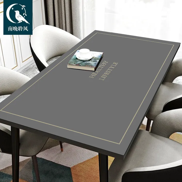 轻奢皮革桌垫防水防油桌布可擦洗餐桌垫防滑茶几垫定制入户门地垫