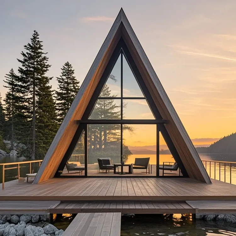 三角形木屋 网红木屋民宿 平面图设计(定制设计联系客服)