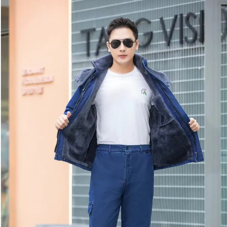 冬季加绒加厚保暖劳保工作服套装男工作连帽棉袄耐磨焊工工作服