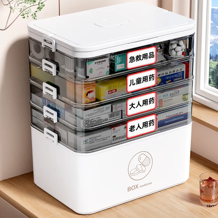 家庭医用医药箱家用收纳箱药品收纳盒医药包收纳包特大号药箱药盒