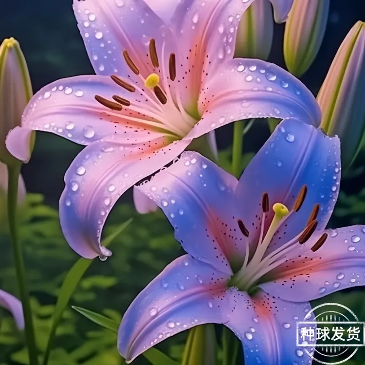 盆栽四季进口多头浇水香水百合花种球紫红色耐寒室内外种植花卉