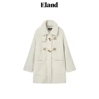 Eland衣恋热力感外套女士宽松版型仿茸翻领牛角扣外套EEJHD4TT1I