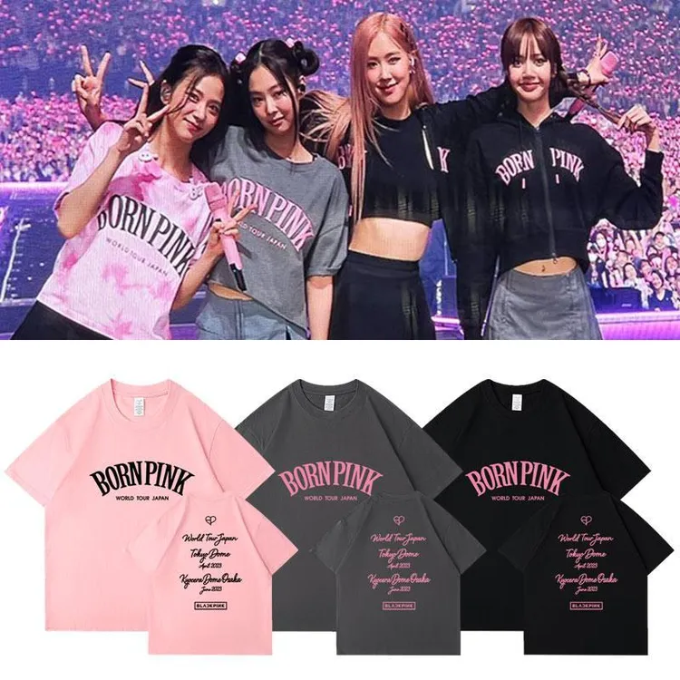 BLACKPINK金智秀BORNPINK2023日本演唱会同款短袖T恤打歌衣服