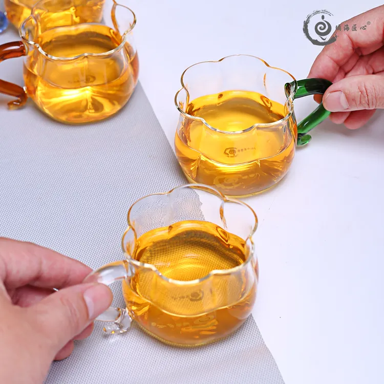 【两只装】莲花主人杯 满杯150ml家用透明耐热高品质高硼硅耐热玻璃
