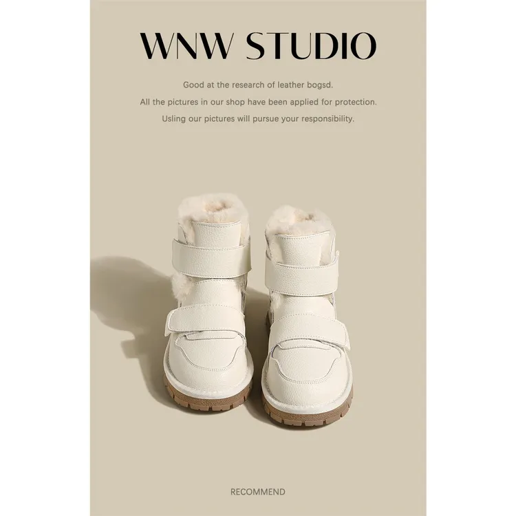 【唯女王】真皮户外雪地靴女款冬季靴子2025新款加绒防水防滑棉鞋