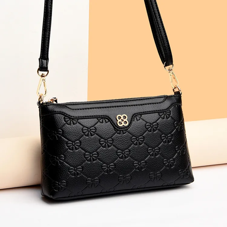 2024新款大气单肩斜挎包中老年女包百搭软皮时尚简约妈妈零钱包