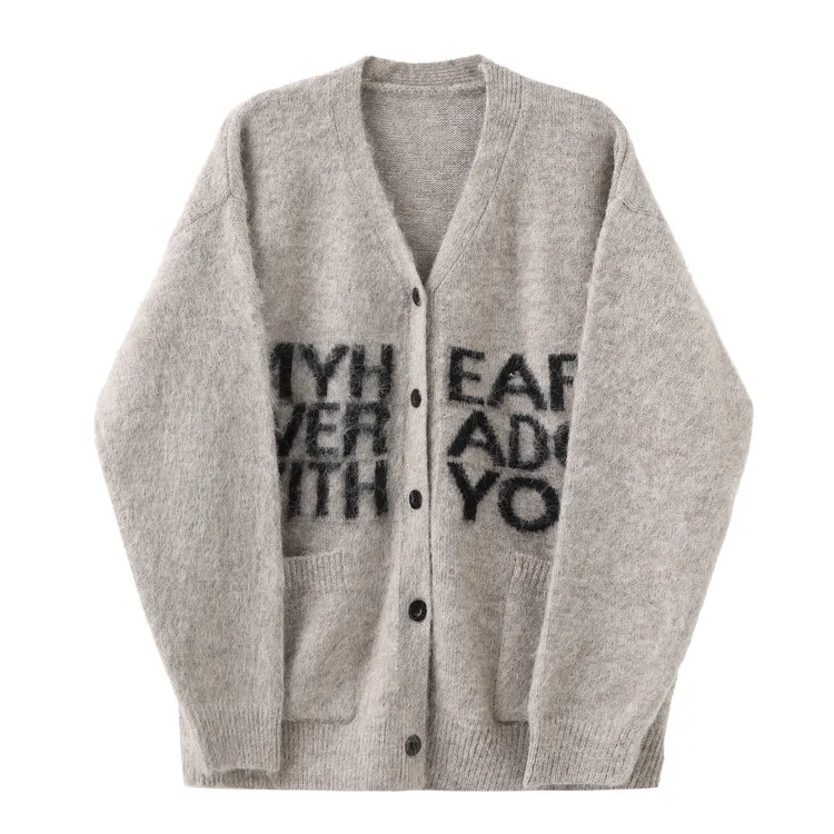 王橹杰同款COLDSTONE秋冬高级字母慵懒软糯毛衣复古针织开衫男女