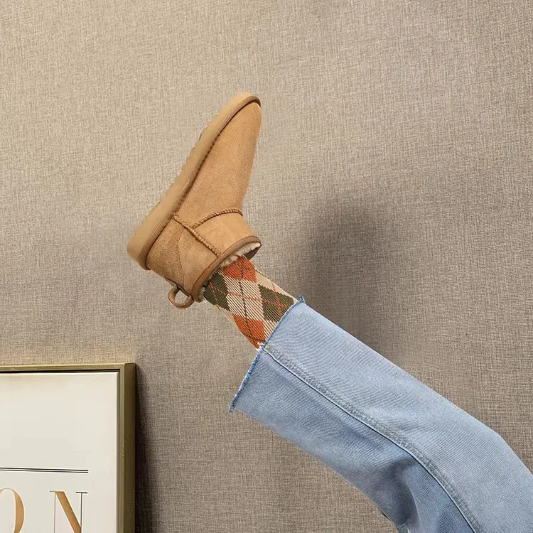 【羊皮毛一体】2023秋冬季新款短筒冬雨同款学生羊皮毛一体雪地靴