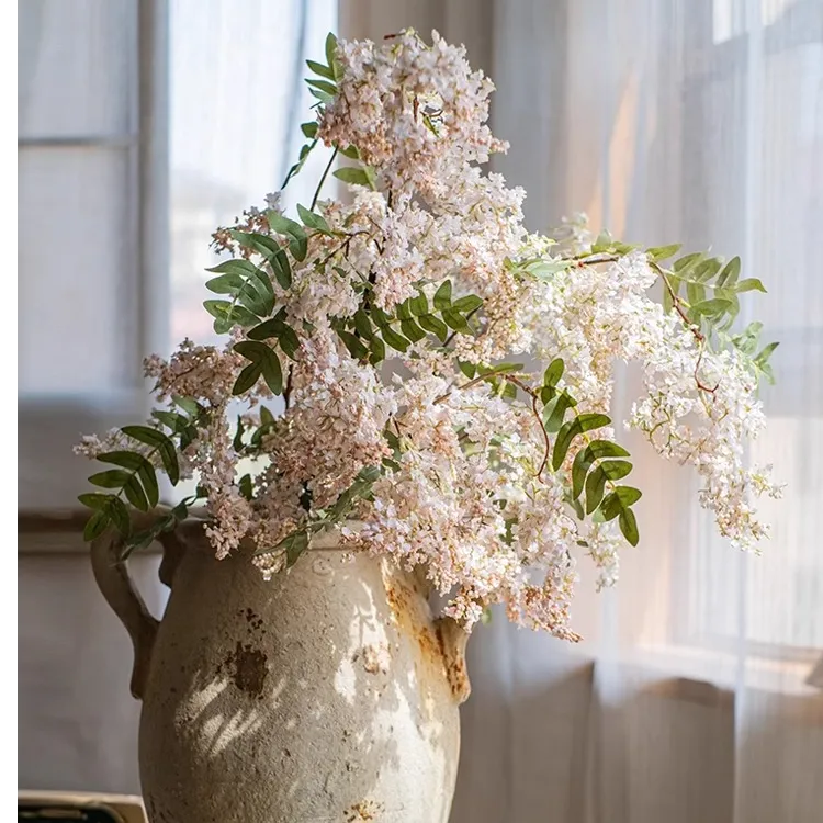 掬涵仿真花槐蕊客厅摆放装饰餐桌布景道具花艺高档摆件婚礼【荐】