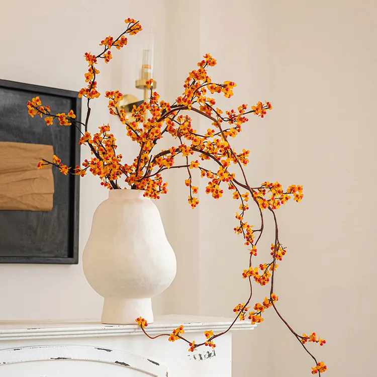 掬涵新中式南蛇藤仿真花艺术插花家居氛围感客厅装饰侘寂禅意【荐】