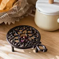 【七呀】铸铁隔热保温架花茶烤鱼加热底座复古典花纹装饰摆件欧式