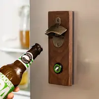 【七呀】黑胡桃木啤酒开瓶器起子个性创意家用摆件轻奢开盖木质