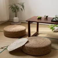 【七呀】草编蒲团编织坐垫榻榻米地上蒲草跪坐墩打坐日式圆形铺垫