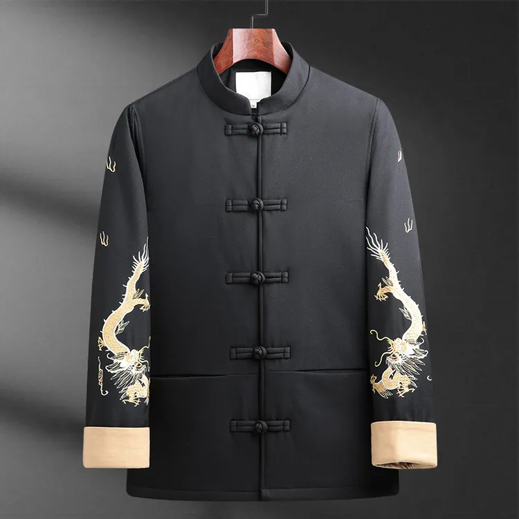 中国风男装棉衣复古新中式唐装盘扣汉服外套加厚保暖棉服冬装上衣
