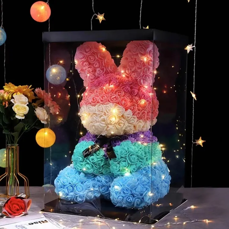 永生花玫瑰花兔子七夕圣诞节礼物送老婆女朋友生日惊喜永生花成品