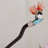 恬奇家1769“郁金香开”高定花朵木质发簪手工原创设计日常盘发