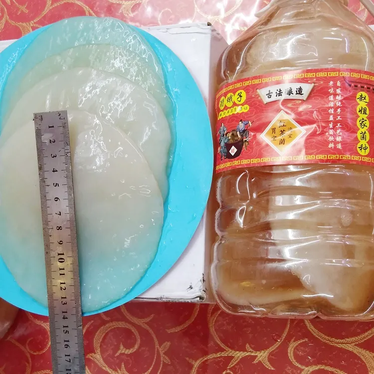 红茶菌醋娥子.4片菌膜带老液一共5斤.自己回去发酵好了酸甜饮料