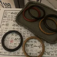 非金属木质手镯 黑檀木手镯 古风中式百搭高级绿檀圆条镯子显白