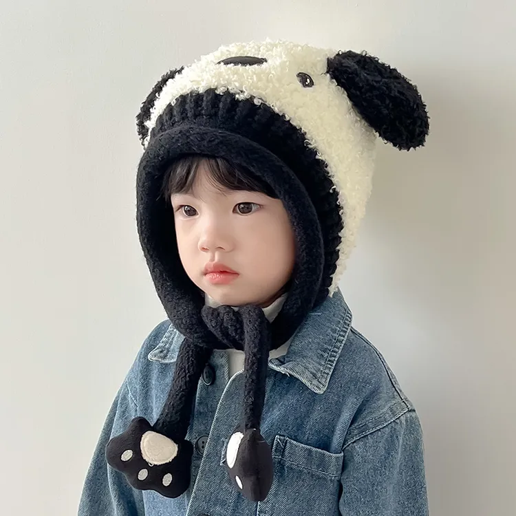 儿童护耳帽可爱超萌秋冬季加厚保暖女宝宝针织帽韩版男孩子防风帽