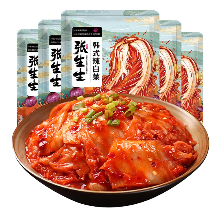 张生生韩式辣白菜泡菜小咸菜下饭爽口酸甜爽口即食100g*8包
