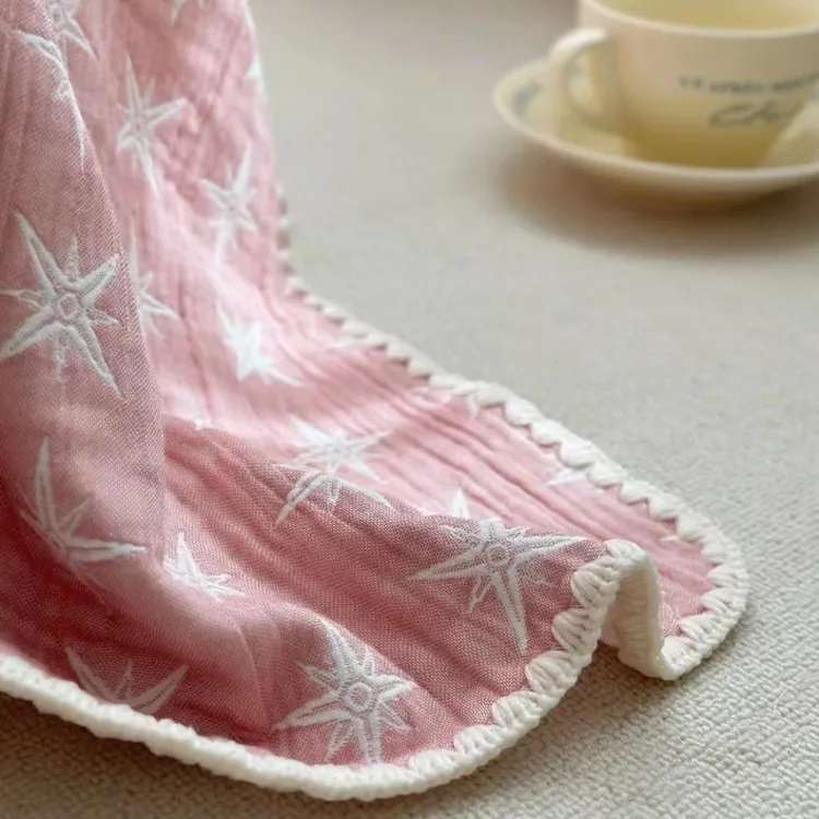 雅赞四层纱星芒加大床单床盖