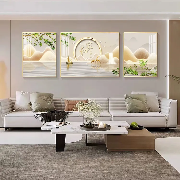 法罗迪【家和万事兴】客厅沙发风水画客厅背景墙挂画高档装饰壁画