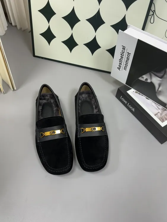 男士黑色百搭时尚真皮豆豆鞋舒适软底透气休闲乐福鞋休闲皮鞋