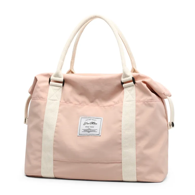 大容量手提旅行包待产收纳包出差行李袋粉色轻便包住校包