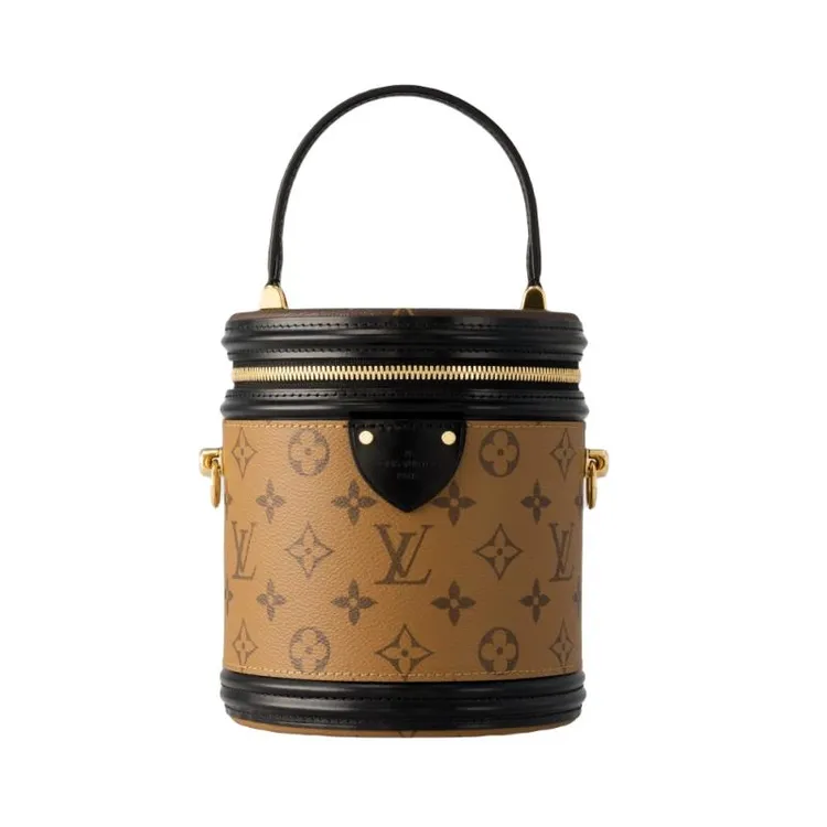 99新 LouisVuitton/路易威登 兜兜 LV 老花发财桶  圆筒包 硬桶 