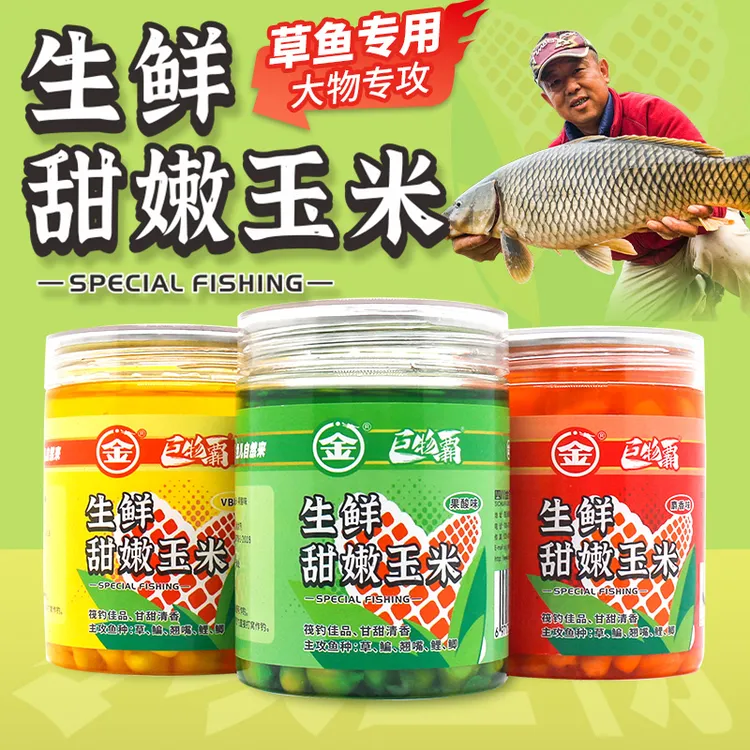金龙手剥甜嫩玉米挂钩野钓草鱼鳊鱼翘嘴大物专用水果玉米湖库黑坑