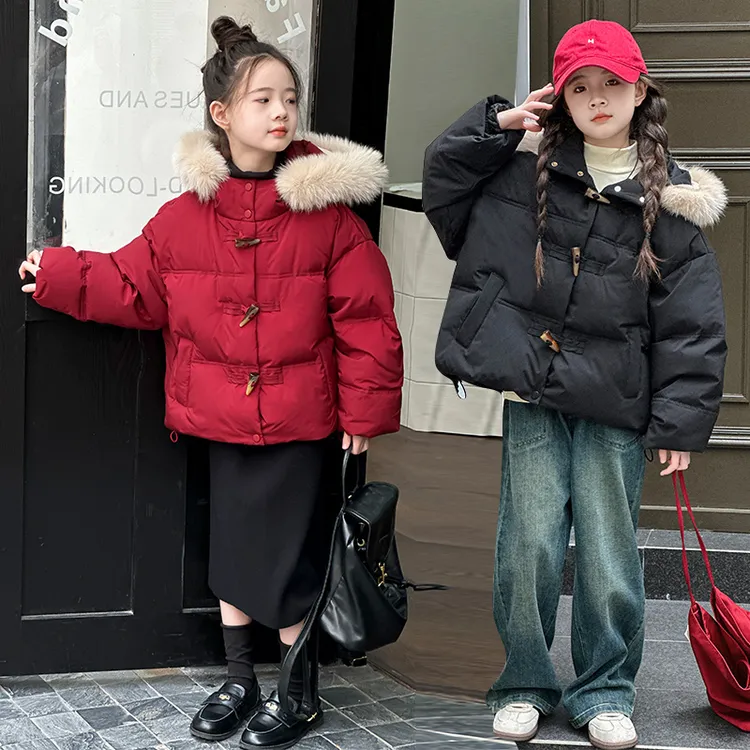 女童棉衣冬装2024新款儿童中大童冬季时髦年货棉外套宽松棉袄棉服