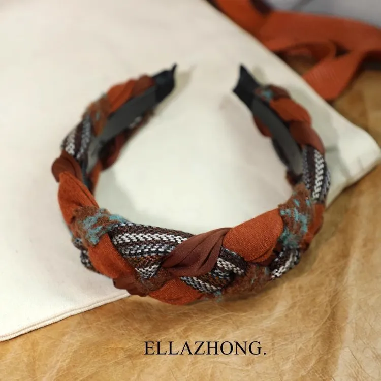 原创设计~羊毛发箍宽边头箍小众复古发饰头饰美拉德编织文艺发卡