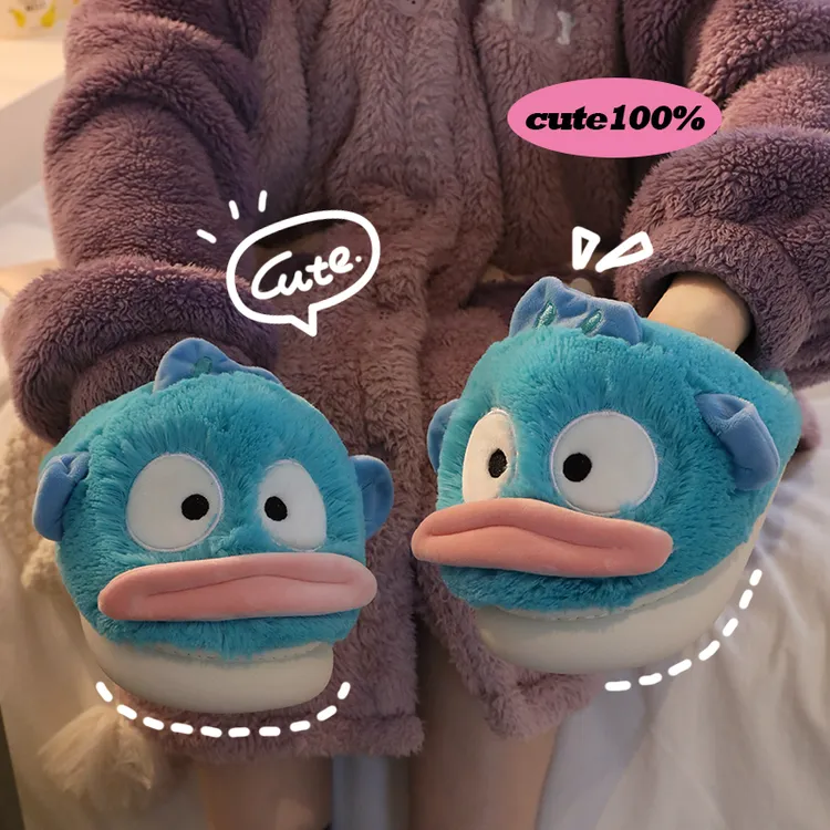 大嘴巴小丑鱼棉拖鞋冬季女士棉拖情侣冬天毛绒拖鞋男家居冬季拖鞋