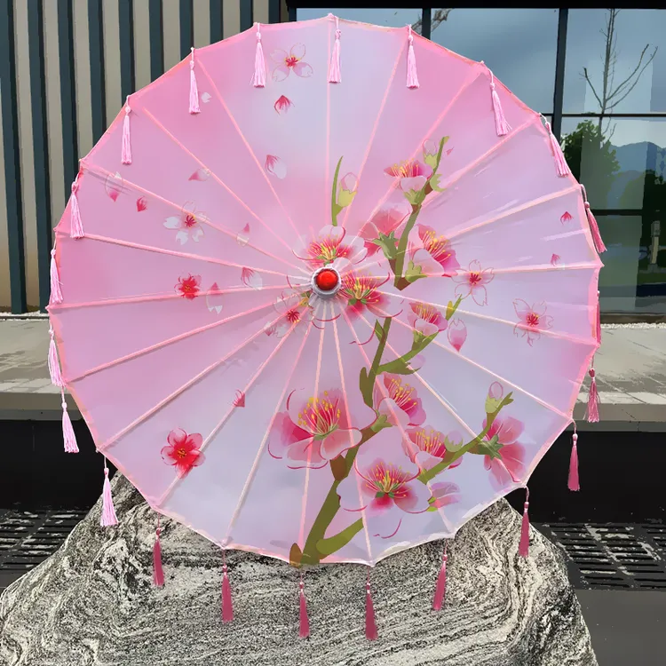 古风流苏伞绸布伞拍照汉服伞道具舞蹈伞古典油纸伞中国风走秀演出