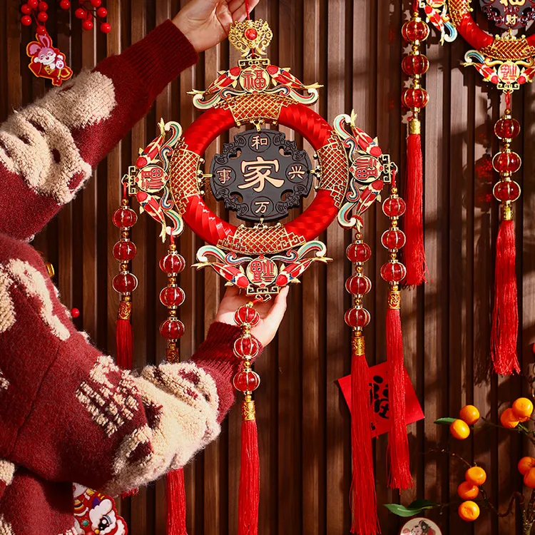 【桃木中国结】客厅高档大号桃木福字2025过年元旦挂饰玄关墙新年