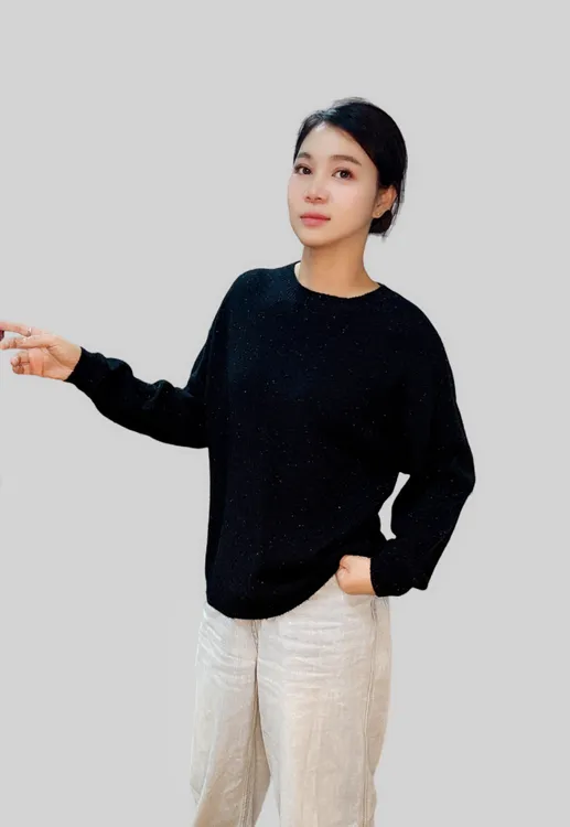 秋冬新款时尚圆领全羊毛针织打底衫长袖网红休闲百搭女士宽松简约