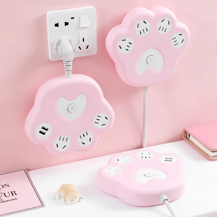 可爱卡通插线板插排宿舍拖线板带长线家用儿童卧室插座带USB充电