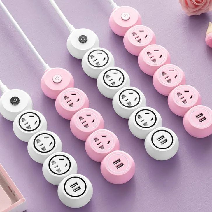 多功能可爱接线板宿舍电源延长线插座多孔家用插线板带线插排国标